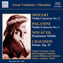 Yehudi Menuhin: Mozart: Violin Concerto No. 3 / Paganini: Violin Concerto No. 1 (Menuhin) (1934-1952)
