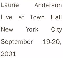 Laurie Anderson: Live in New York