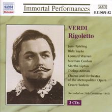 Jussi Björling: Verdi: Rigoletto (Bjorling, Sayao, Warren) (1945)