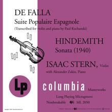 Isaac Stern: De Falla: Suite populaire espagnole - Hindemith: Sonata (1940)