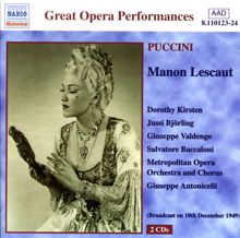 Jussi Björling: Puccini: Manon Lescaut (Kirsten, Björling) (1949)