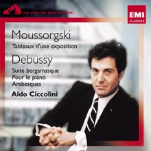 Aldo Ciccolini: Mussorgsky: Pictures at an Exhibition: Promenade I. Allegro giusto, nel modo russico ; senza allegrezza, ma poco sostenuto